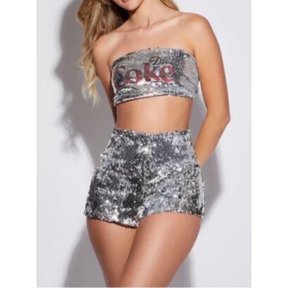 FOREVER 21 ~Diet Coke Bandeau & Shorts Set (NWT)